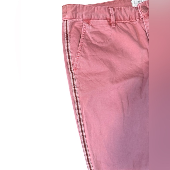 Anthropologie Pants Women’s Size 30 Pink Chino Straight Flat Front Side Stripe - Picture 3 of 11